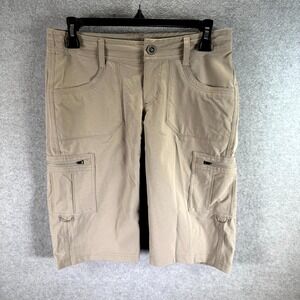 Kuhl Horizon Shorts Women's Size 2 Khaki Durable Stretch Moisture-Wicking Hiking